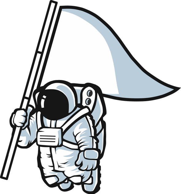 Astronaut with Flag Illustration