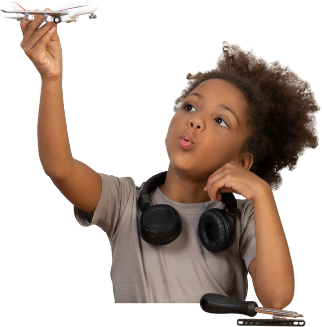 Girl Flying Toy Plane